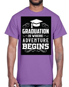graduation is where adventure begins 224#- graduation- Cotton Tee