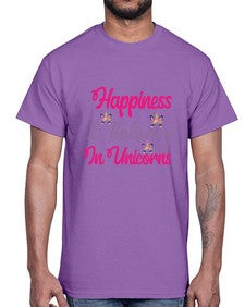 happiness is believing in unicorns 154#- unicorn- Cotton Tee