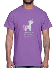 happiness is believing in unicorns 158#- unicorn- Cotton Tee