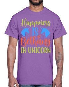 happiness is bethany in unicorn 165#- unicorn- Cotton Tee