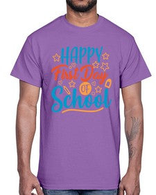 happy first day of school 238#- last day of school- Cotton Tee