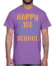 happy one hundredth day of school 248#- one hundred days- Cotton Tee