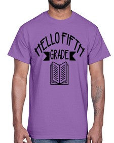 hello fifth grade 263#- fifth grade- Cotton Tee