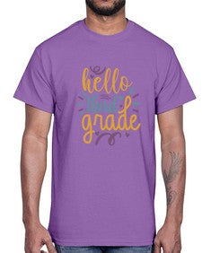 hello third grade 344#- third grade- Cotton Tee
