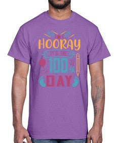 hip hip hooray its the one hundredth day 353#- one hundred days- Cotton Tee