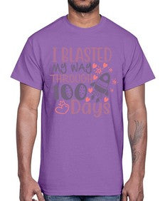 i blassted my way through one hundred days 356#- one hundred days- Cotton Tee