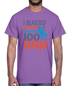 i blasted on my way through one hundred days 357#- one hundred days- Cotton Tee
