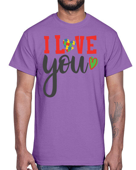 i love you Style 23#- autism- Cotton Tee