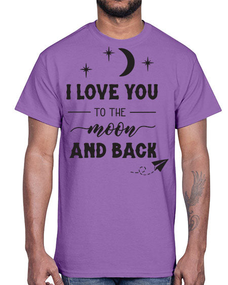 i love you to the moon and back 5#- moon- Cotton Tee