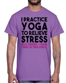 i practice yoga 297#- yoga- Cotton Tee