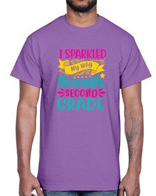 i sparkled my way through second grade 378#- second grade- Cotton Tee