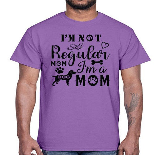 i'm not a regular mom i'm a dog mom 188#- dogs- Cotton Tee
