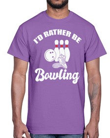 id rather be bowling 649#- bowling- Cotton Tee