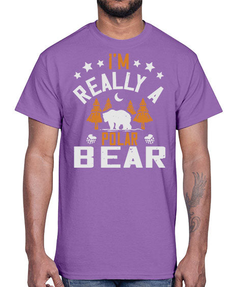 im really a polar bear 147#- bears - animals- Cotton Tee