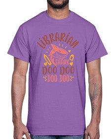 librarian shark doo doo 474#- librarian- Cotton Tee