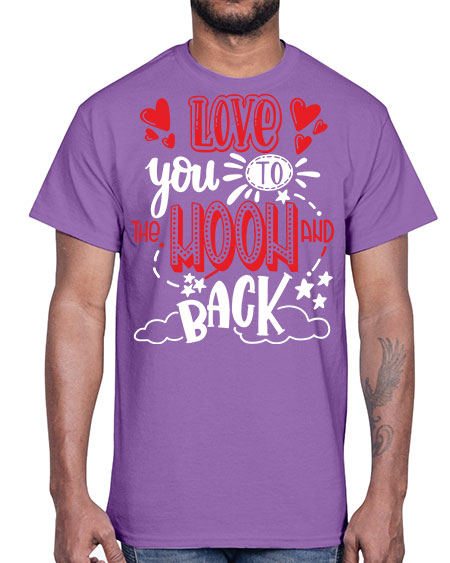 love you to the moon and back 4#- moon- Cotton Tee