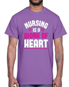 nursing is a work of heart Style 1265#- nurse- Cotton Tee