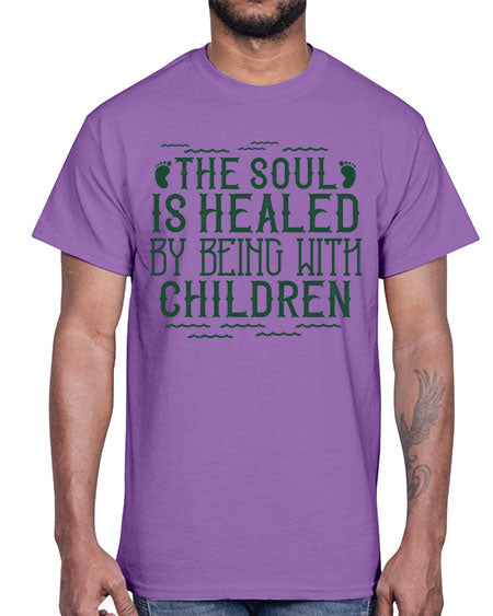 oThe soul is healed by being with children Style 181#- kids- Cotton Tee