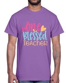 one blessed teacher 560#- teacher- Cotton Tee