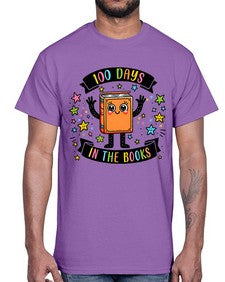 one hundred Days in the Books 567#- one hundred days- Cotton Tee