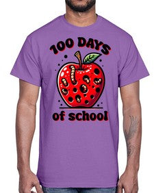 one hundred Days of School Apple 572#- one hundred days- Cotton Tee