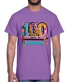 one hundred days of school lighting 573#- one hundred days- Cotton Tee