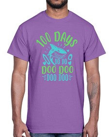 one hundred days shark doo doo 577#- one hundred days- Cotton Tee