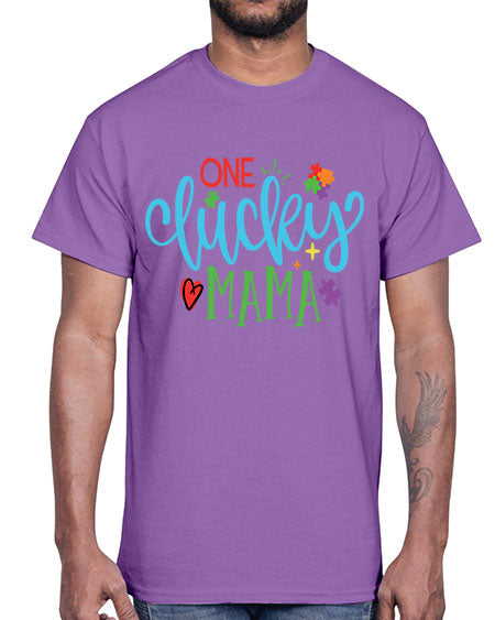 one lucky mama Style 33#- autism- Cotton Tee