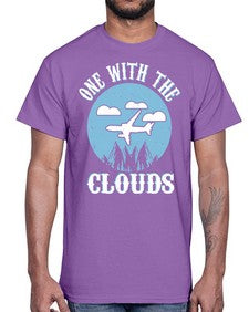 one with the clouds  34#- airplane- Cotton Tee