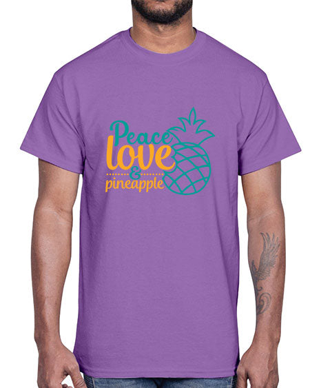 peace love pineapple Style 82#- summer- Cotton Tee