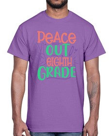 peace out eighth gradee 617#- eighth grade- Cotton Tee