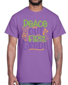 peace out first grade 624#- first grade- Cotton Tee