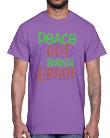 peace out seventh grade 644#- seventh grade- Cotton Tee