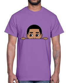 peekaboo boy 17#- black boys or men- Cotton Tee