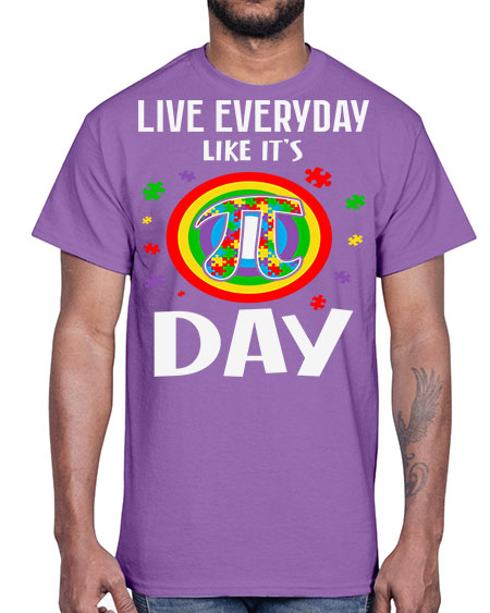 pi day autism puzzle math 111#- autism- Cotton Tee