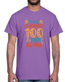prek survived one hundred days of me 663#- one hundred days- Cotton Tee