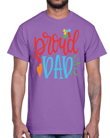 proud dad Style 36#- autism- Cotton Tee