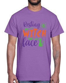 resting witch face 25#- witch- Cotton Tee