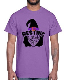 resting witch face 27#- witch- Cotton Tee