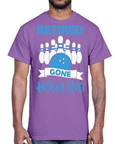 retired gone bowling bowlers 830#- bowling- Cotton Tee