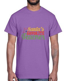 santas favorite teacher Style 351#- teacher- Cotton Tee