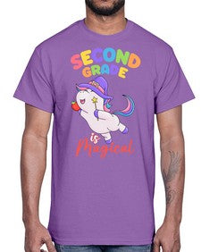second Grade is Magical Unicorn 821#- second grade- Cotton Tee
