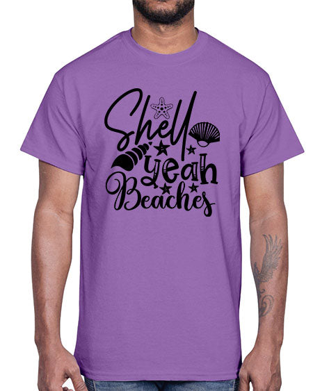 shell yeah beaches Style 75#- summer- Cotton Tee