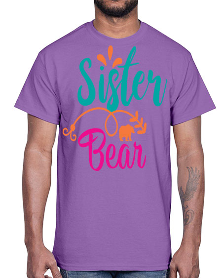 sister bear 255#- bears - animals- Cotton Tee