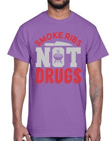 smok ribs not drugs 401#- bbq- Cotton Tee