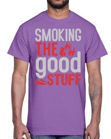 smoking the good stuff 404#- bbq- Cotton Tee