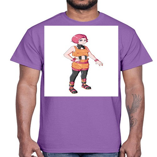 street girl wear orange outfit16#- anime- Cotton Tee