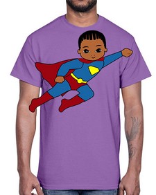super kid 1#- black boys or men- Cotton Tee