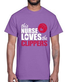 the nurse loves this seahawks 1523#- nurse- Cotton Tee