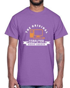 the original computer print delete 12#- computer- Cotton Tee
